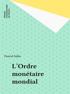 cover image of L'Ordre monétaire mondial